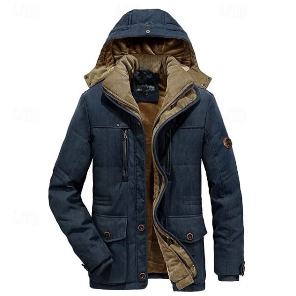 Fall & Winter Plain Fashion Streetwear Hooded Regular Pocket Fleece Jacket