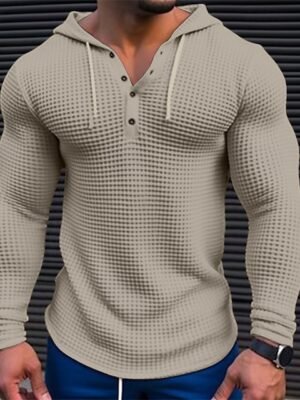 Long Sleeve Hooded Plain Fashion Designer Basic Hooded  khaki