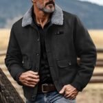 Men's Faux Suede Jacket Winter Jacket Fleece Jacket