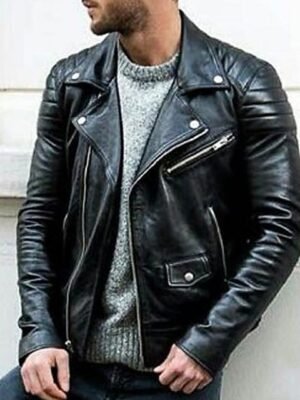 Men's Faux Leather Jacket Fall Solid ColorJacket