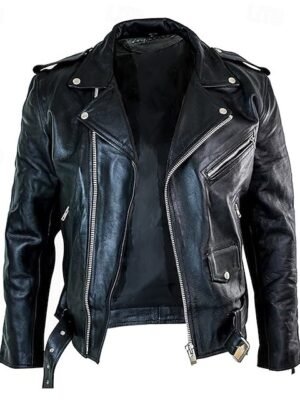 Men's Faux Leather Jacket Transition Jacket Biker Jacket Motorcycle Jacket