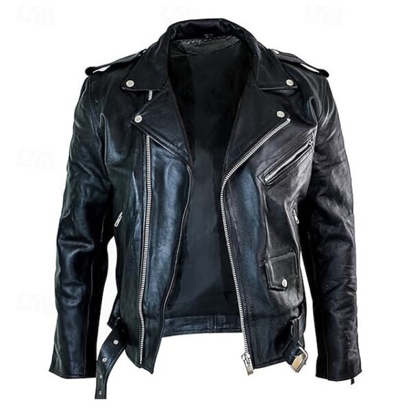 Men's Faux Leather Jacket Transition Jacket Biker Jacket Motorcycle Jacket