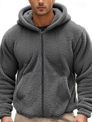 Plain Zip Up Sports & Outdoor Casual Daily Streetwear Hooded