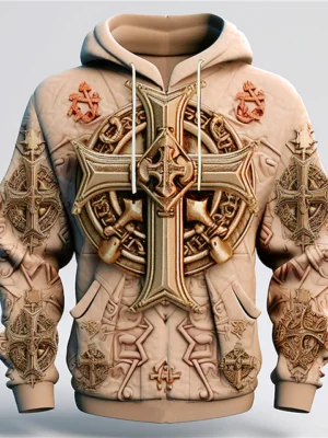 Men's Graphic Cross Faith Hoodie Hoodies Sweatshirt Fashion Daily Hoodies