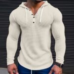 Long Sleeve Hooded Plain Fashion Designer Basic Hooded  Beige