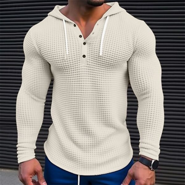 Long Sleeve Hooded Plain Fashion Designer Basic Hooded  Beige